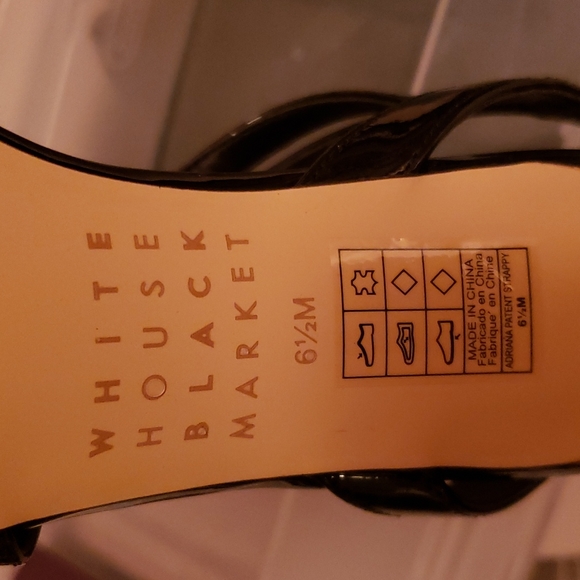 WHBM New Strappy black patent heels in Black size 6.5 - Picture 5 of 7